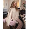 image:imageZESICA Oversized Sweaters for Women 2026 Fall Trendy Pullover TopsApricot