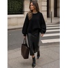 image:imageZESICA Oversized Sweaters for Women 2026 Fall Trendy Pullover TopsBlack
