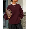 image:imageZESICA Oversized Sweaters for Women 2026 Fall Trendy Pullover TopsBurgundy