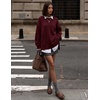 image:imageZESICA Oversized Sweaters for Women 2026 Fall Trendy Pullover TopsBurgundy