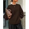 image:imageZESICA Oversized Sweaters for Women 2026 Fall Trendy Pullover TopsDark Brown