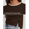 image:imageZESICA Oversized Sweaters for Women 2026 Fall Trendy Pullover TopsDark Brown