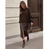 image:imageZESICA Oversized Sweaters for Women 2026 Fall Trendy Pullover TopsDark Brown