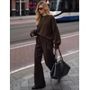 image:imageZESICA Oversized Sweaters for Women 2026 Fall Trendy Pullover TopsDark Brown