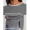 image:imageZESICA Oversized Sweaters for Women 2026 Fall Trendy Pullover TopsGrey