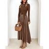 image:imageZESICA Sweater Dresses for Women Fall Long Sleeve Maxi DressBrown