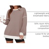 image:imageZESICA Sweatshirts for Women Casual Long Sleeve Crewneck Contrast Color Oversized Pullover Tops Trendy ClothesSandLarge