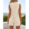 image:imageZESICA Womens 2 Piece Short Sets Business Casual Matching Set OutfitsApricot