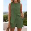 image:imageZESICA Womens 2 Piece Short Sets Business Casual Matching Set OutfitsArmygreen