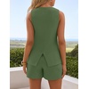 image:imageZESICA Womens 2 Piece Short Sets Business Casual Matching Set OutfitsArmygreen