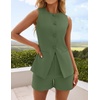 image:imageZESICA Womens 2 Piece Short Sets Business Casual Matching Set OutfitsArmygreen