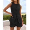 image:imageZESICA Womens 2 Piece Short Sets Business Casual Matching Set OutfitsBlack