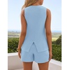 image:imageZESICA Womens 2 Piece Short Sets Business Casual Matching Set OutfitsBlue