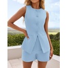 image:imageZESICA Womens 2 Piece Short Sets Business Casual Matching Set OutfitsBlue