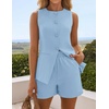 image:imageZESICA Womens 2 Piece Short Sets Business Casual Matching Set OutfitsBlue