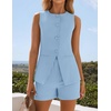 image:imageZESICA Womens 2 Piece Short Sets Business Casual Matching Set OutfitsBlue