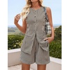 image:imageZESICA Womens 2 Piece Short Sets Business Casual Matching Set OutfitsBrown