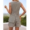 image:imageZESICA Womens 2 Piece Short Sets Business Casual Matching Set OutfitsBrown