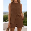 image:imageZESICA Womens 2 Piece Short Sets Business Casual Matching Set OutfitsCoffee