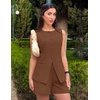 image:imageZESICA Womens 2 Piece Short Sets Business Casual Matching Set OutfitsCoffee