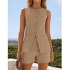 image:imageZESICA Womens 2 Piece Short Sets Business Casual Matching Set OutfitsKhaki