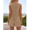 image:imageZESICA Womens 2 Piece Short Sets Business Casual Matching Set OutfitsKhaki