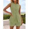 image:imageZESICA Womens 2 Piece Short Sets Business Casual Matching Set OutfitsLightgreen