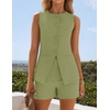 image:imageZESICA Womens 2 Piece Short Sets Business Casual Matching Set OutfitsLightgreen