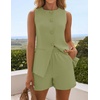 image:imageZESICA Womens 2 Piece Short Sets Business Casual Matching Set OutfitsLightgreen