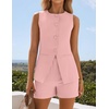 image:imageZESICA Womens 2 Piece Short Sets Business Casual Matching Set OutfitsPink