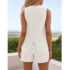 image:imageZESICA Womens 2 Piece Short Sets Business Casual Matching Set OutfitsWhite