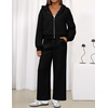 image:imageZESICA Womens 2 Piece Zip Up Sweat Sets Fall Airport Travel OutfitsBlack