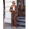 image:imageZESICA Womens 2 Piece Zip Up Sweat Sets Fall Airport Travel OutfitsBrown