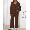 image:imageZESICA Womens 2 Piece Zip Up Sweat Sets Fall Airport Travel OutfitsBrown