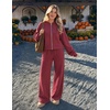 image:imageZESICA Womens 2 Piece Zip Up Sweat Sets Fall Airport Travel OutfitsBurgundy