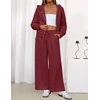 image:imageZESICA Womens 2 Piece Zip Up Sweat Sets Fall Airport Travel OutfitsBurgundy
