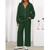 image:imageZESICA Womens 2 Piece Zip Up Sweat Sets Fall Airport Travel OutfitsDarkgreen