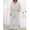 image:imageZESICA Womens 2 Piece Zip Up Sweat Sets Fall Airport Travel OutfitsGrey