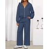 image:imageZESICA Womens 2 Piece Zip Up Sweat Sets Fall Airport Travel OutfitsNavy