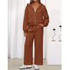 image:imageZESICA Womens 2 Piece Zip Up Sweat Sets Fall Airport Travel OutfitsRustred