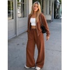 image:imageZESICA Womens 2 Piece Zip Up Sweat Sets Fall Airport Travel OutfitsRustred