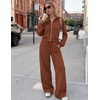 image:imageZESICA Womens 2 Piece Zip Up Sweat Sets Fall Airport Travel OutfitsRustred
