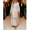image:imageZESICA Womens 2026 Boho Long Sleeve Fall Maxi DressApricot