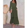 image:imageZESICA Womens 2026 Boho Long Sleeve Fall Maxi DressArmy Green