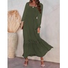 image:imageZESICA Womens 2026 Boho Long Sleeve Fall Maxi DressArmy Green