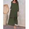 image:imageZESICA Womens 2026 Boho Long Sleeve Fall Maxi DressArmy Green