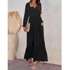 image:imageZESICA Womens 2026 Boho Long Sleeve Fall Maxi DressBlack