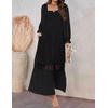 image:imageZESICA Womens 2026 Boho Long Sleeve Fall Maxi DressBlack