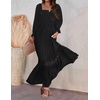 image:imageZESICA Womens 2026 Boho Long Sleeve Fall Maxi DressBlack