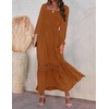 image:imageZESICA Womens 2026 Boho Long Sleeve Fall Maxi DressBrown